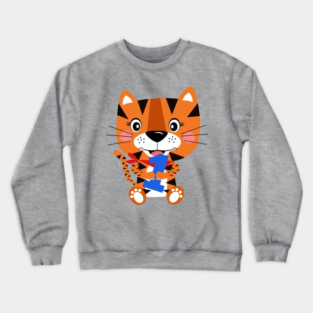 baby tiger first born Crewneck Sweatshirt by richhwalsh